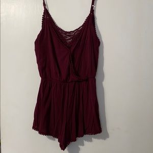 Burgundy romper size large